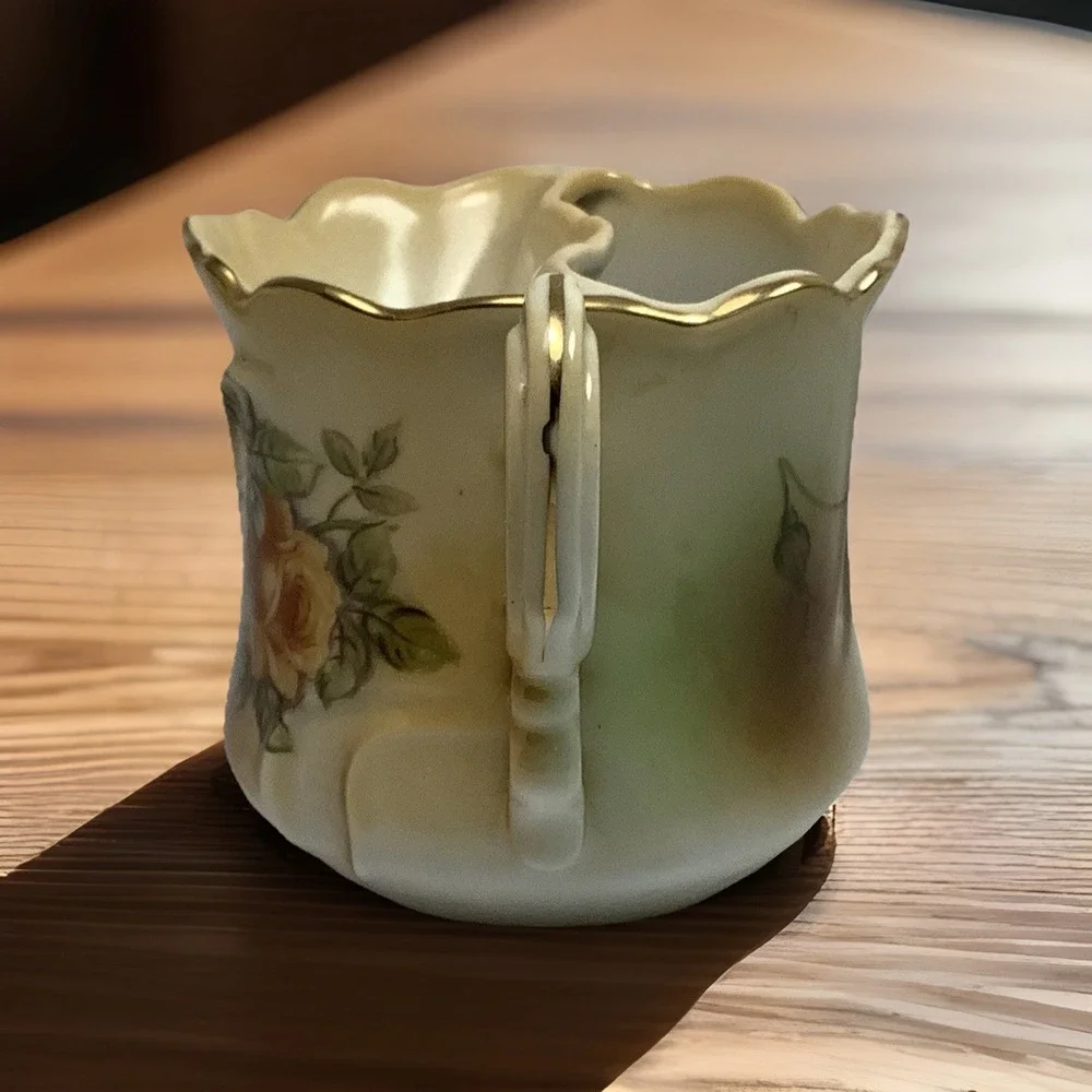 Vintage Brandenburg Mustache Shaving Cup Mug Autumn Colors Gold Trim‎ Nice !